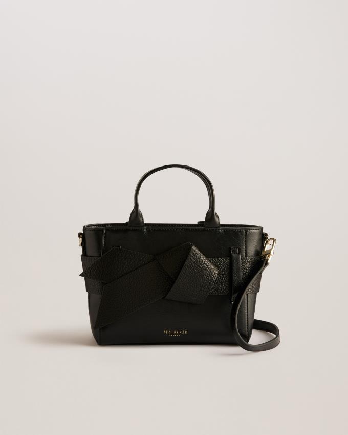 Sac en Cuir Ted Baker Mini Knot Bow Faux Noir Femme | MHV-61359349